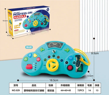 Montess Ori Handle Baby Game With Sounds And Lights - Blue product details in Kuwait