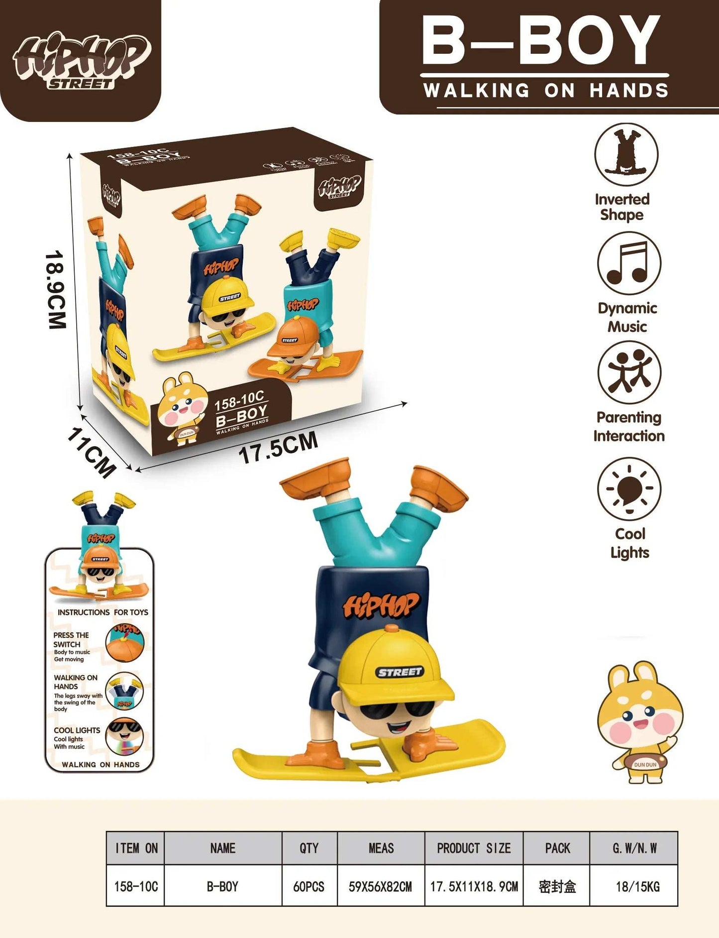 Hib Hob Boy Walking on Hand Toy - Multicolor product details for kids in Kuwait