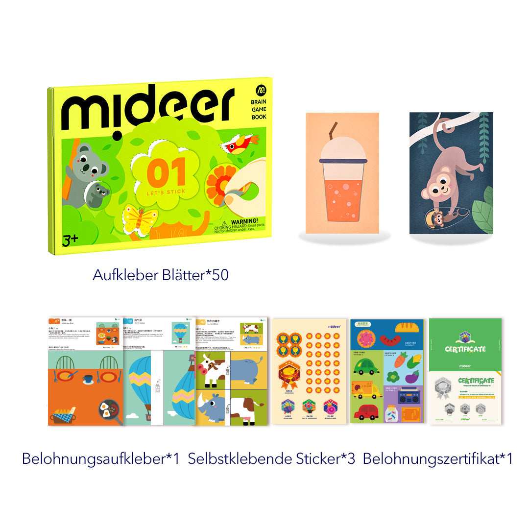 Mideer Level Up Brain Gamebook - Let's Stick Level 1 product details for kids in Kuwait