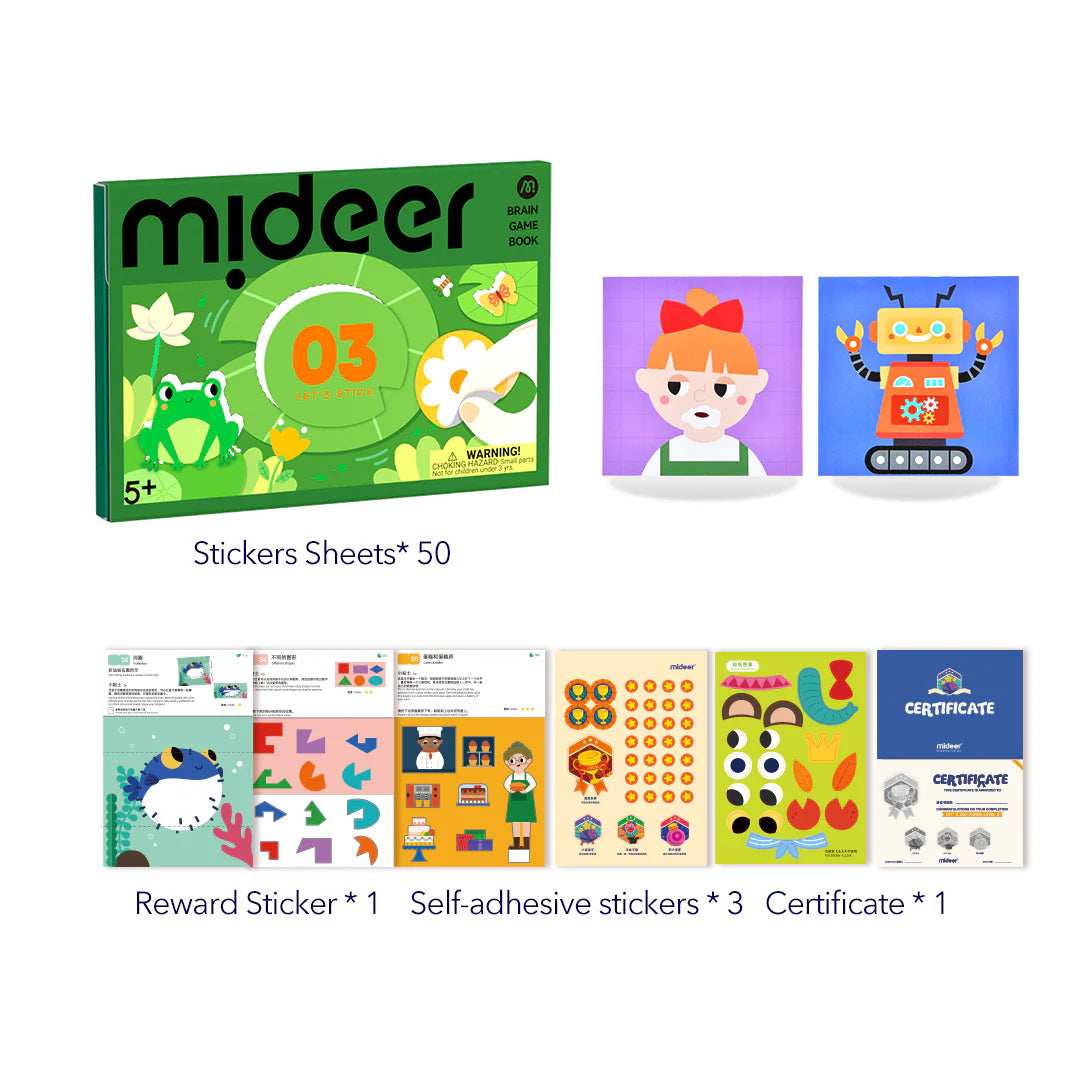 Mideer Level Up Brain Gamebook - Let's Stick Level 3 kids toy with delivery in Kuwait