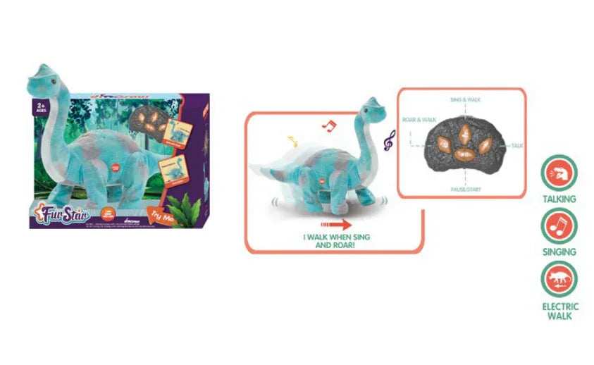 Fur Star Roaring or Singing Adorable Plush Animal RC Dinosaur gift toy for kids in Kuwait