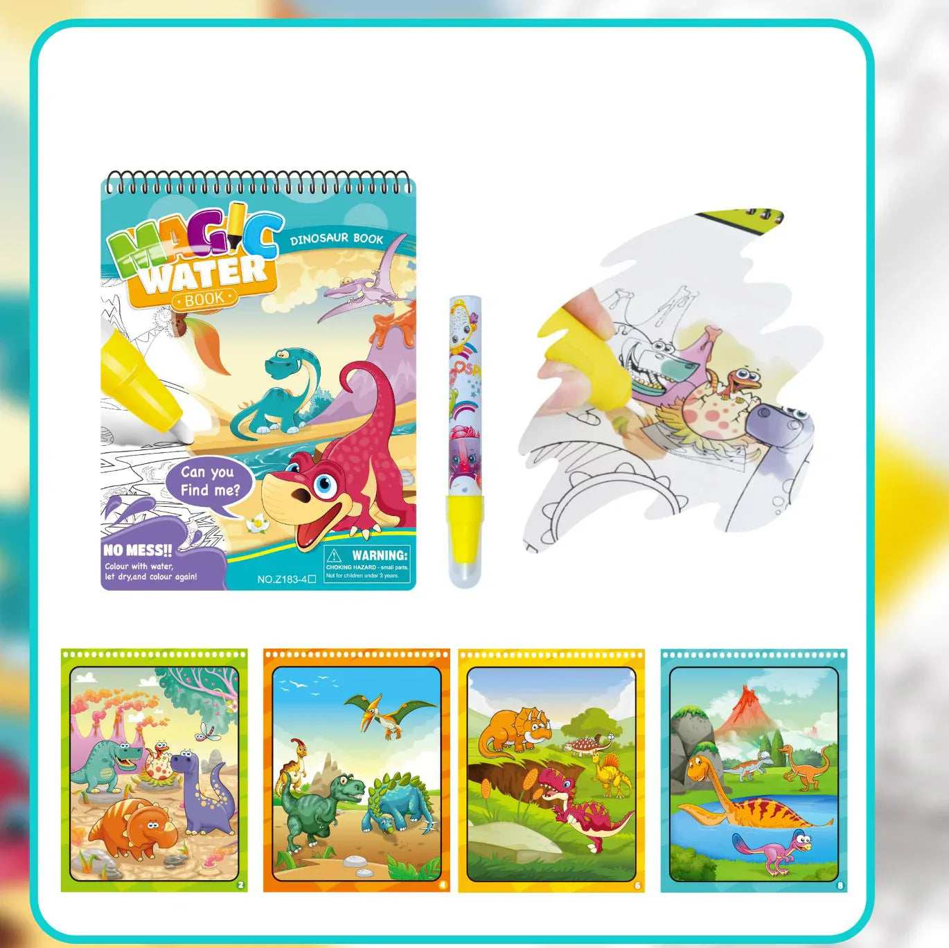 Magic Water Book - Dinosaur gift toy for kids in Kuwait