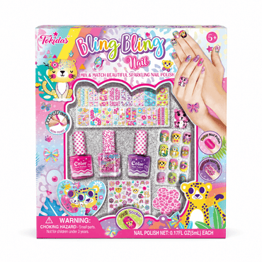 Bling Bling Nail V2 nail art kit contents for kids in Kuwait