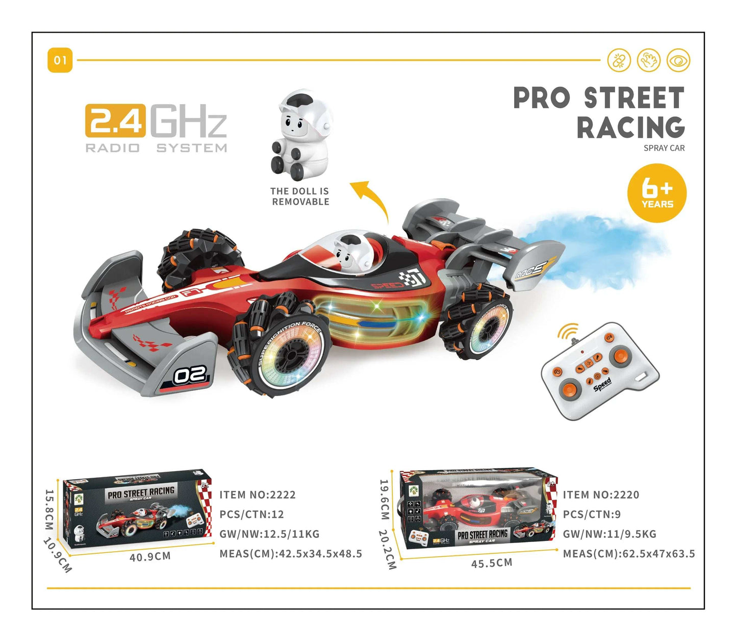 Pro Street Racing Remote Control Car With Light playtime toy for children in Kuwait