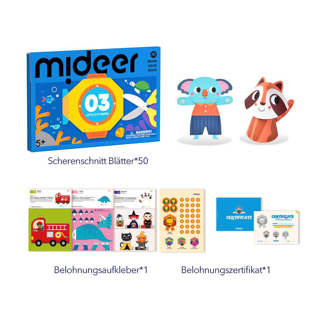 Mideer Level Up Brain Gamebook - Let's Cut Paper Level 3 gift toy for kids in Kuwait
