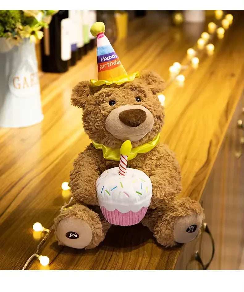 Party shake bear with included song accessories and birthday hat