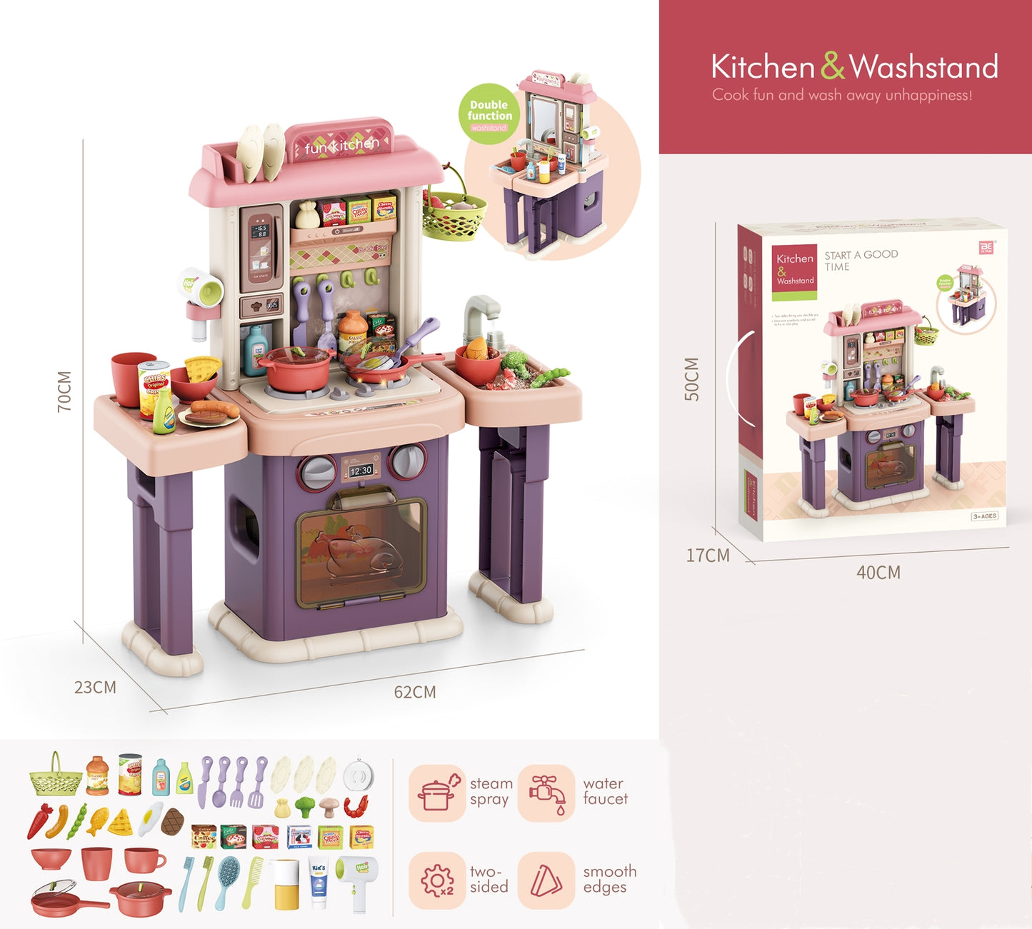 Double Side Kitchen With Basin For Children