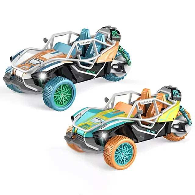 RC Spray Car With Light And Music - Orange playtime toy for children in Kuwait