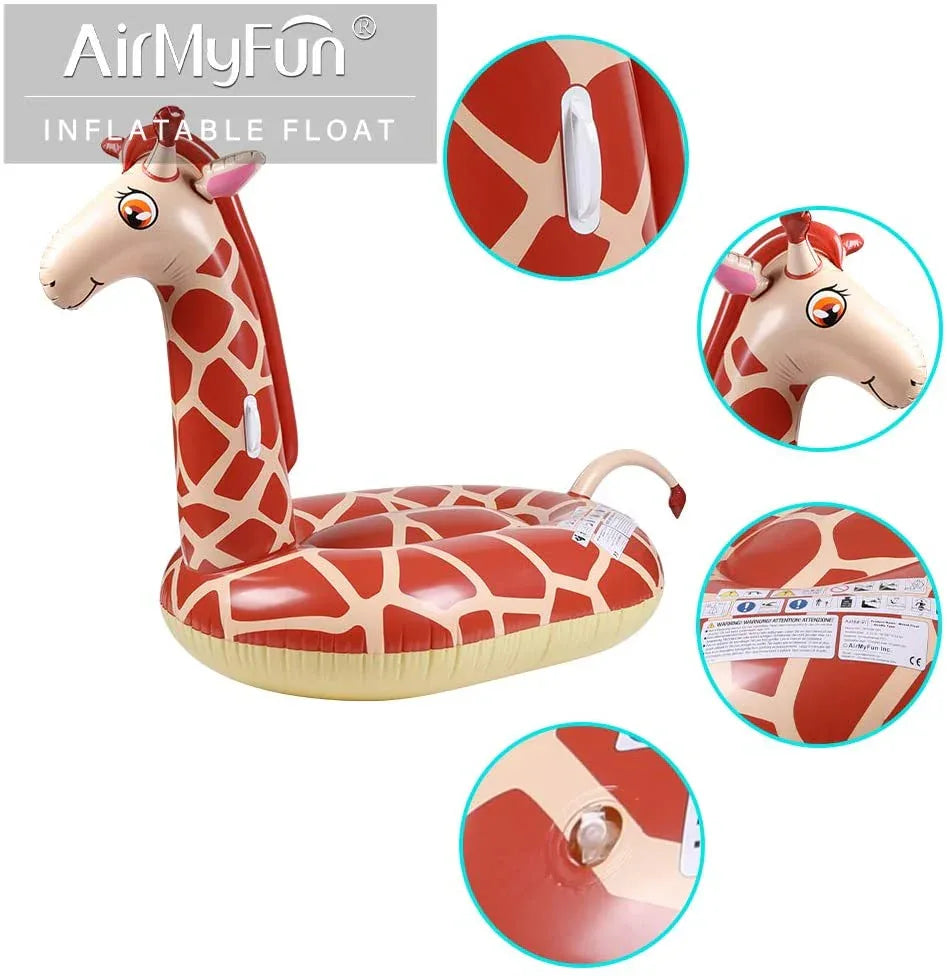 - AirMyFun Inflatable Giant Giraffe Pool Float