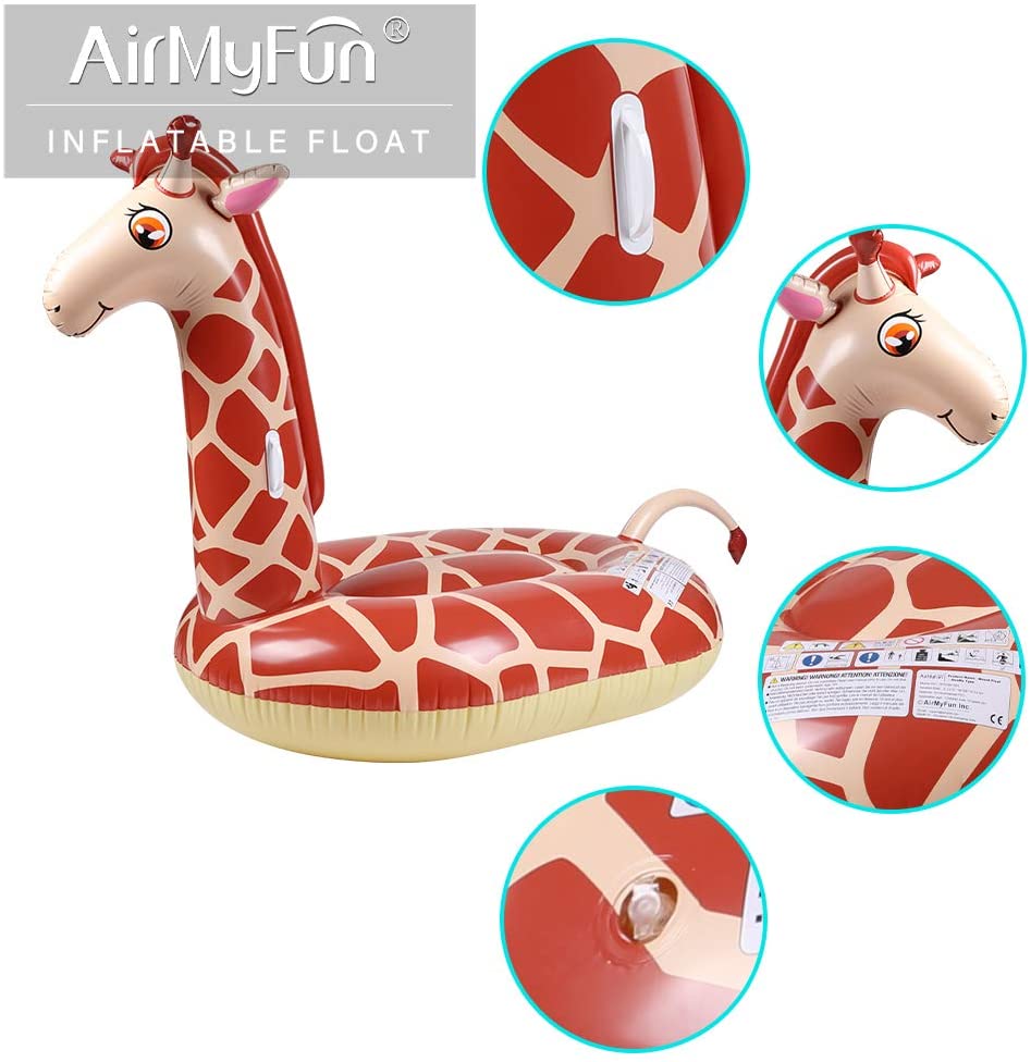 AirMyFun Inflatable Giant Giraffe Pool Float