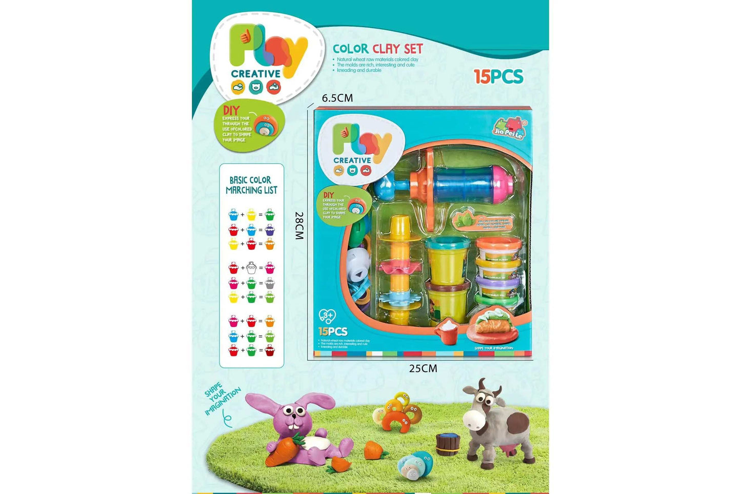 Play Creative Color Clay Set - 15pcs playtime toy for children in Kuwait