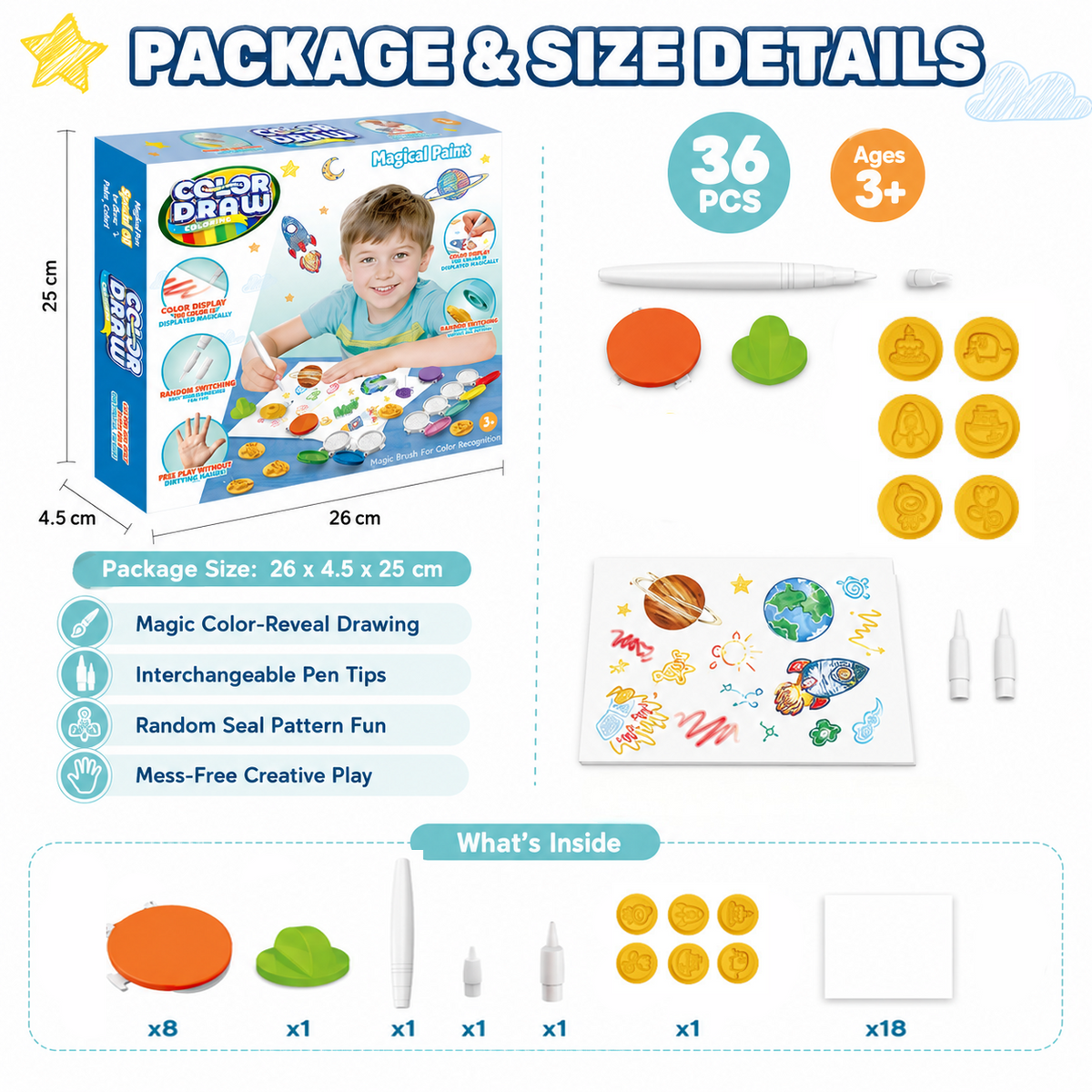 Magic Brush Mess-Free Drawing Mat – Coloring & Painting Toy for Kids