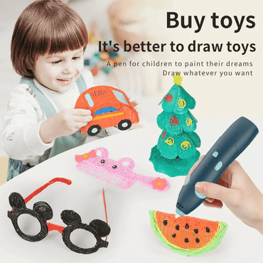 Low Temperature 3D Printing Pen – Blue toy product details in Kuwait