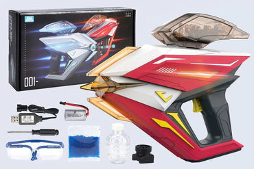 Electric gel blaster gun product packaging and accessories