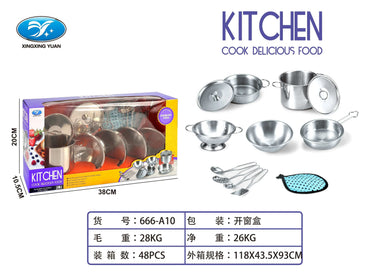 Stainless Kitchen Set For Delicious Food product details for kids in Kuwait