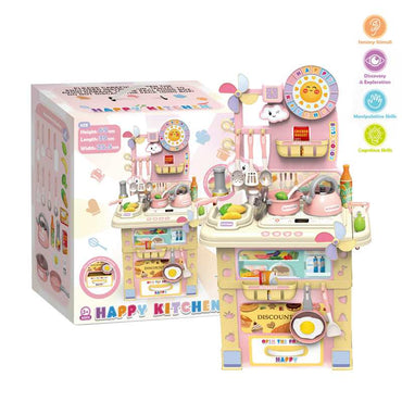 Kids Kitchen Playset for Kids 69 CM - Pink product details in Kuwait