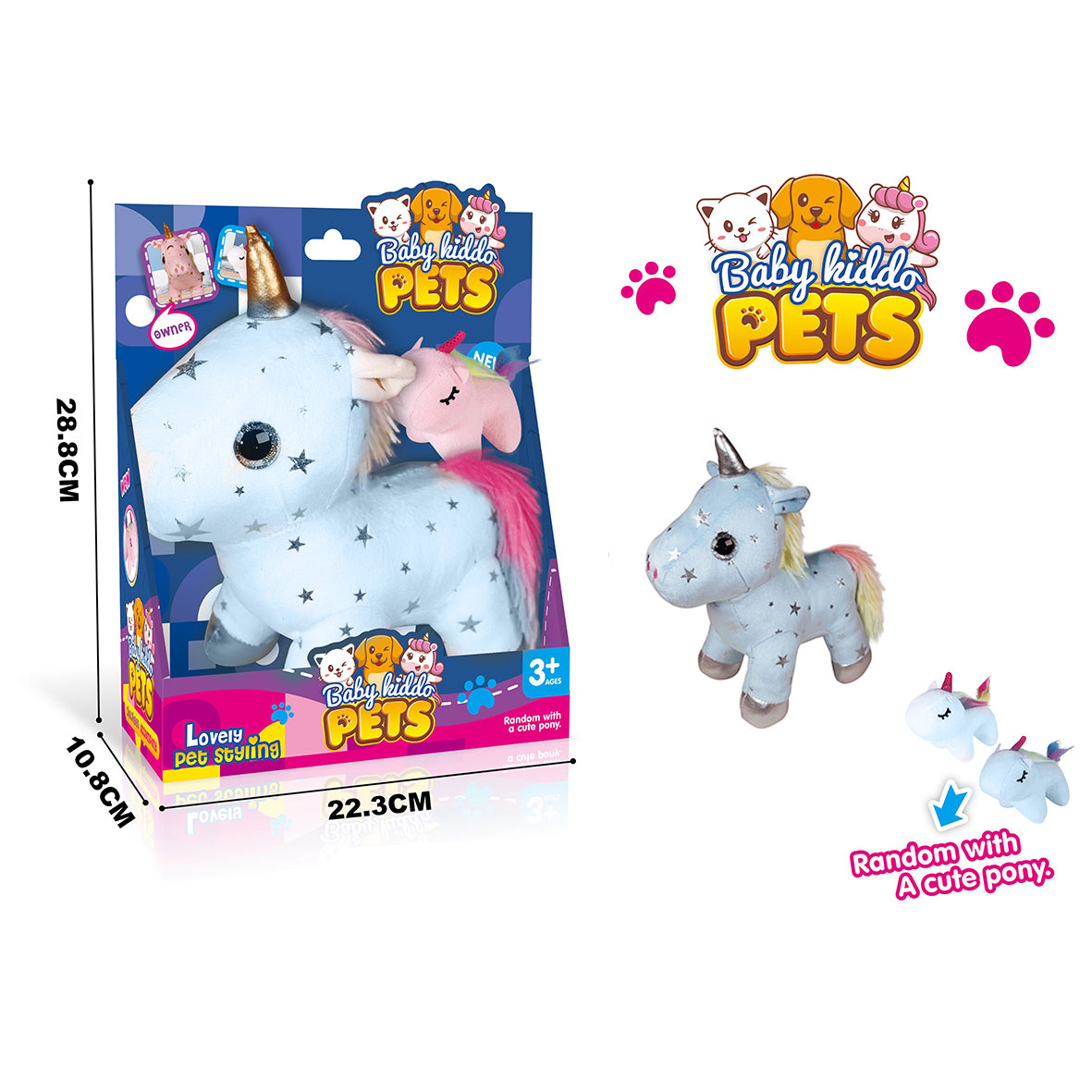 Baby Hiddo Pets Unicorn Set T.Bx - Blue