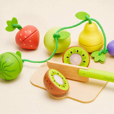 Mideer Joyful Wooden Food Chopping Set-Delicious Fruit and Vegetable Shop product details for kids in Kuwait