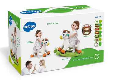 Hola 2 In 1 Rocking And Riding Pony - White product details for kids in Kuwait