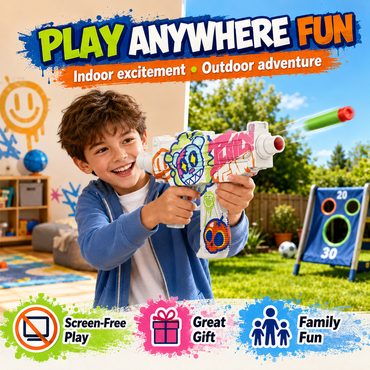 6-Dart Rotating Drum Foam Blaster Toy Gun for Kids