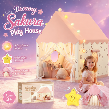 Princess Play Tent with Star Lights & Music – Indoor Playhouse for Kids