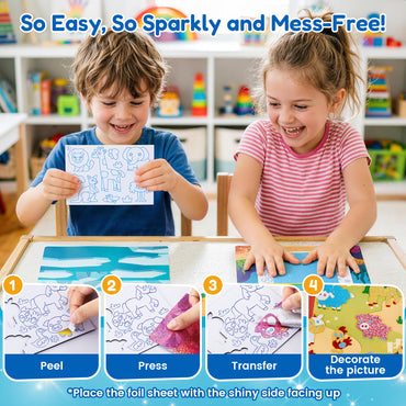 Animals Sparkle Foil Art Kit – DIY Craft Toy for Kids