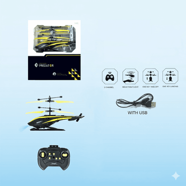2-Channel R/C Helicopter with USB – Yellow toy product details in Kuwait