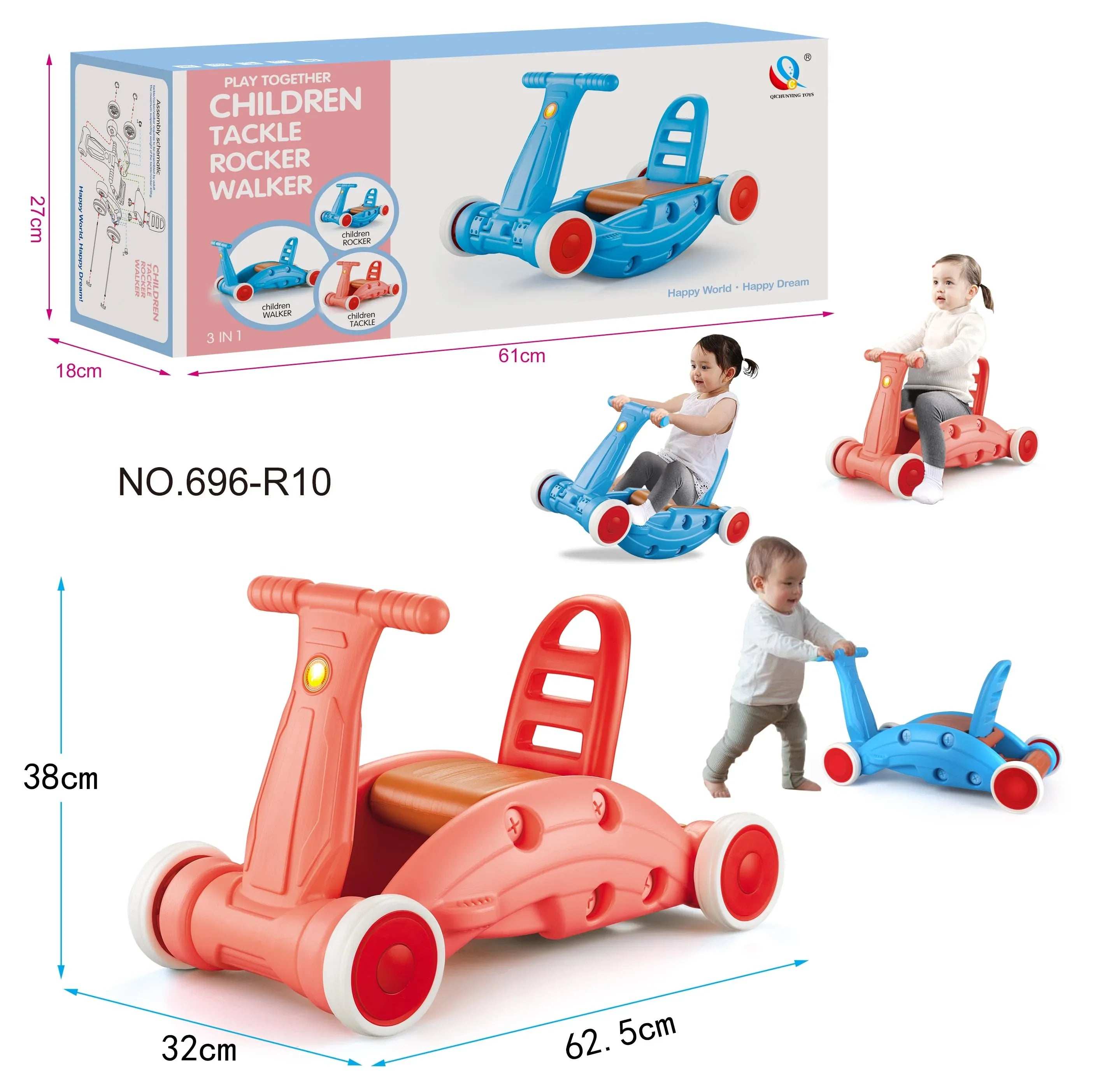 3 In 1 Walker Rocker Tackle - Orange for kids in Kuwait