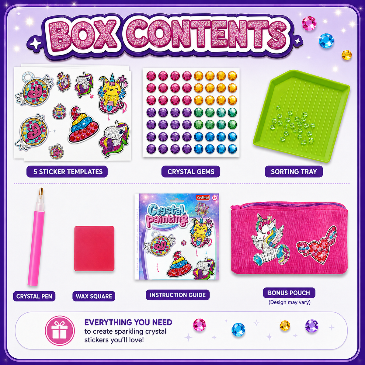 Gift-ready Paulinda crystal painting kit - best art toys for girls in Kuwait