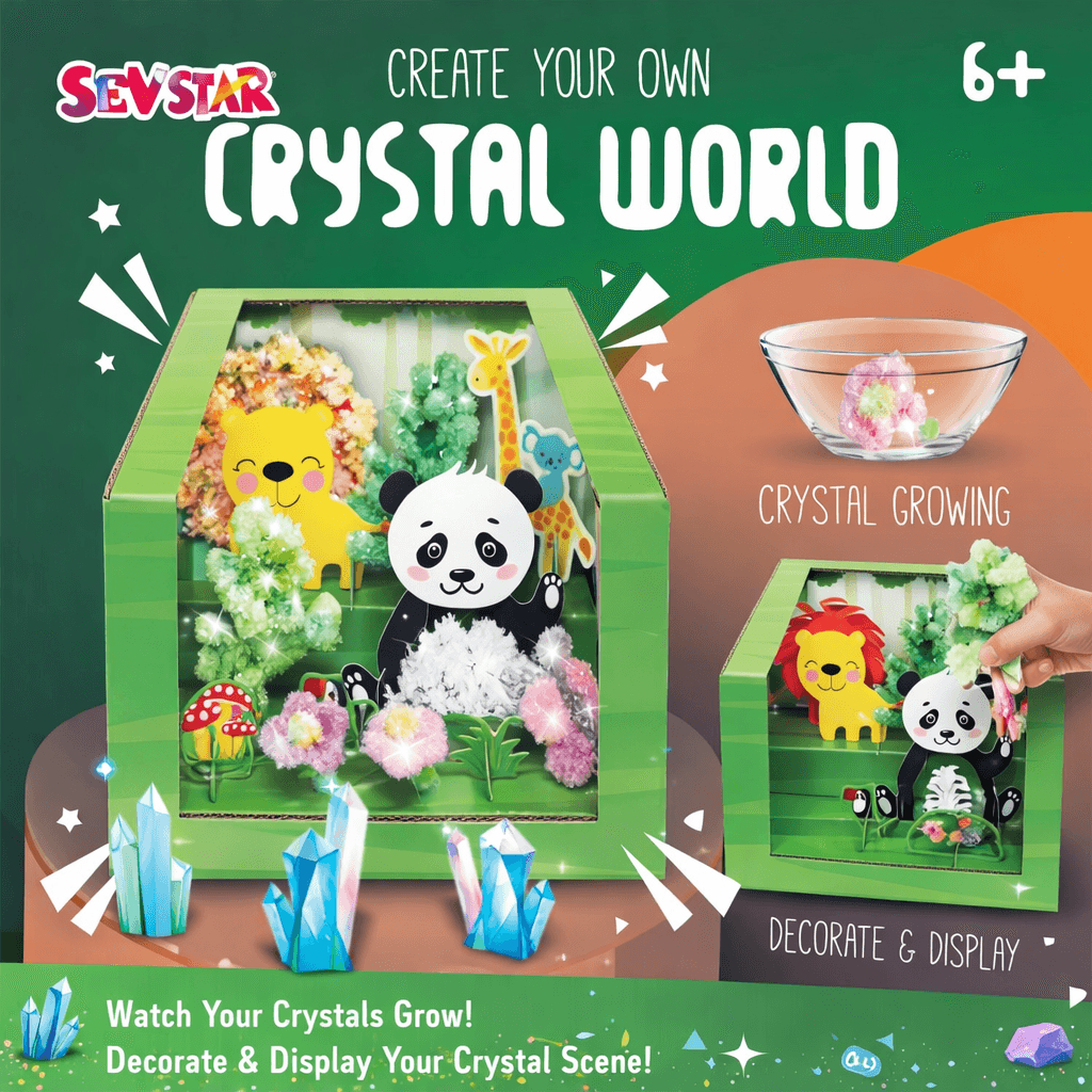 صورة مجموعة Sew Star Crystal World Growing مجموعة - لـest me اصنعها بنفسك Crystal Growing Science مجموعة للأطفال, Colorful Crystal Garden Craft & STEM أنشطة (عمر 6+) للأعمال الفنية للأطفال