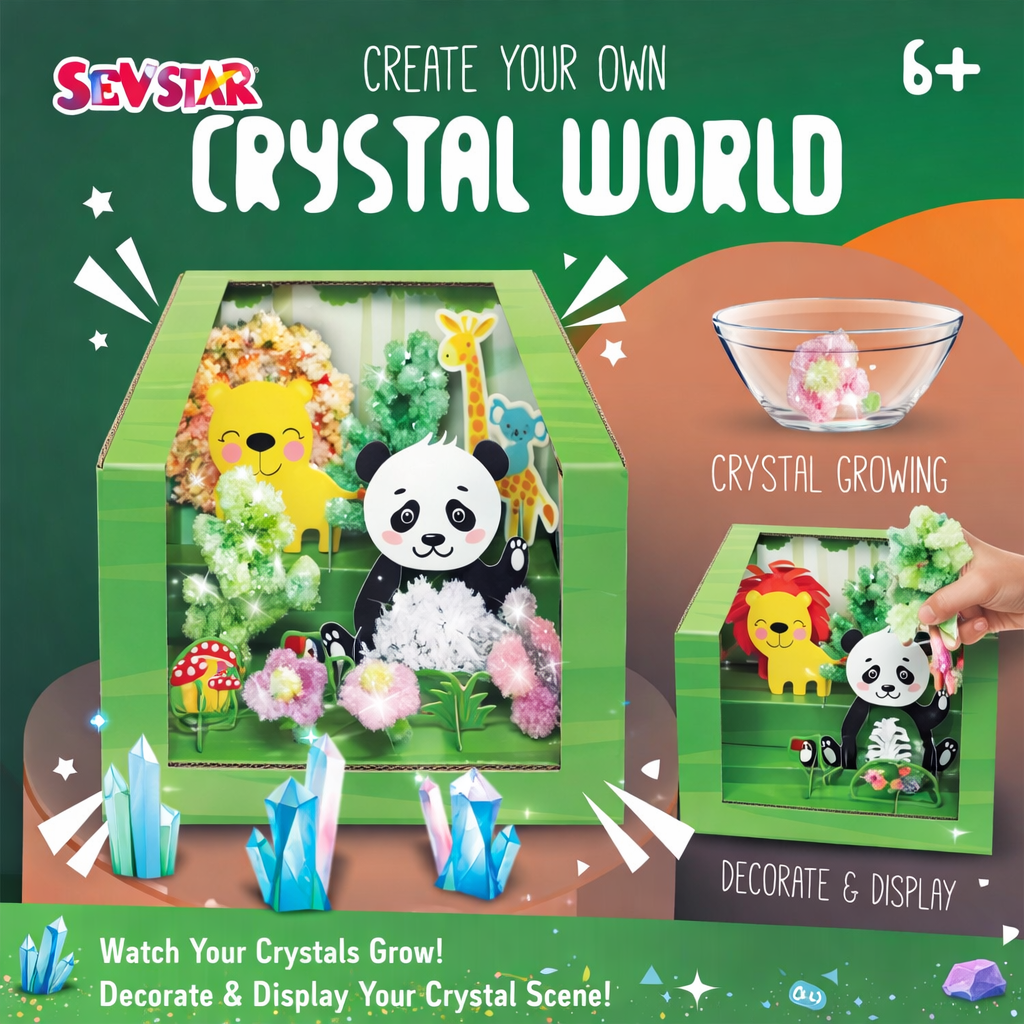 - Sew Star Crystal World Growing Kit – Forest Theme DIY Crystal Growing Science Set for Kids, Colorful Crystal Garden Craft & STEM Activity (Ages 6+)