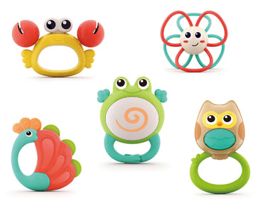 Hola Animal Orchestra Rattle colourful animal rattles close-up, Baby Toys Kuwait Online Shopping