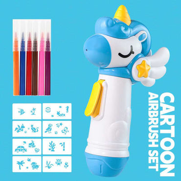 Airbrush Graffiti Kit - DIY Art & Craft Set Blue product details for kids in Kuwait