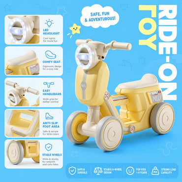 Toddler Balance Bike with Colorful Lights – Ride-On Toy (12–36 Months)
