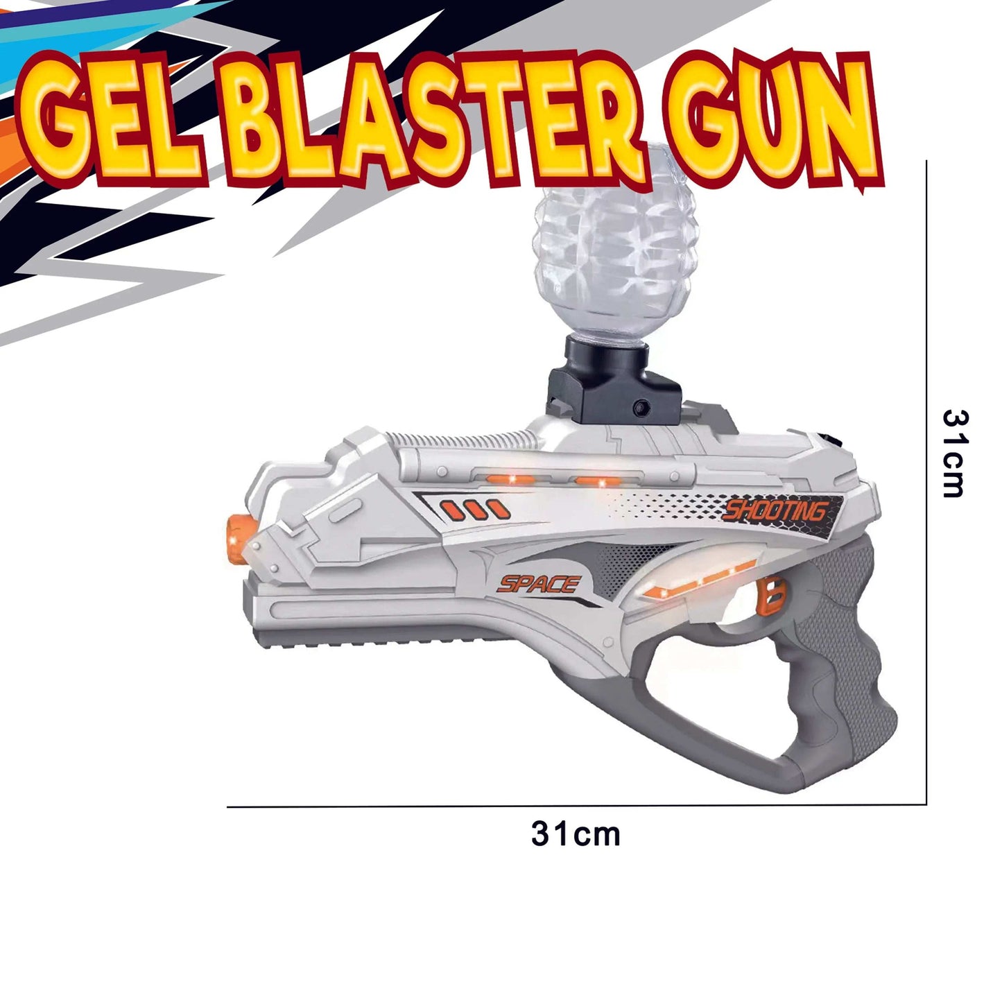 Electric Space Gun Water Bomb Gun - White online toy store product in Kuwait