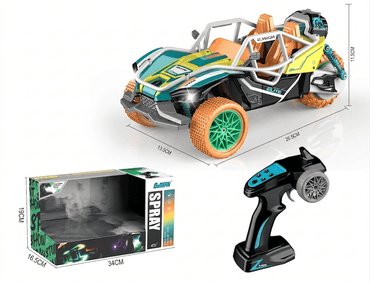 RC Spray Car With Light And Music - Orange product details for kids in Kuwait