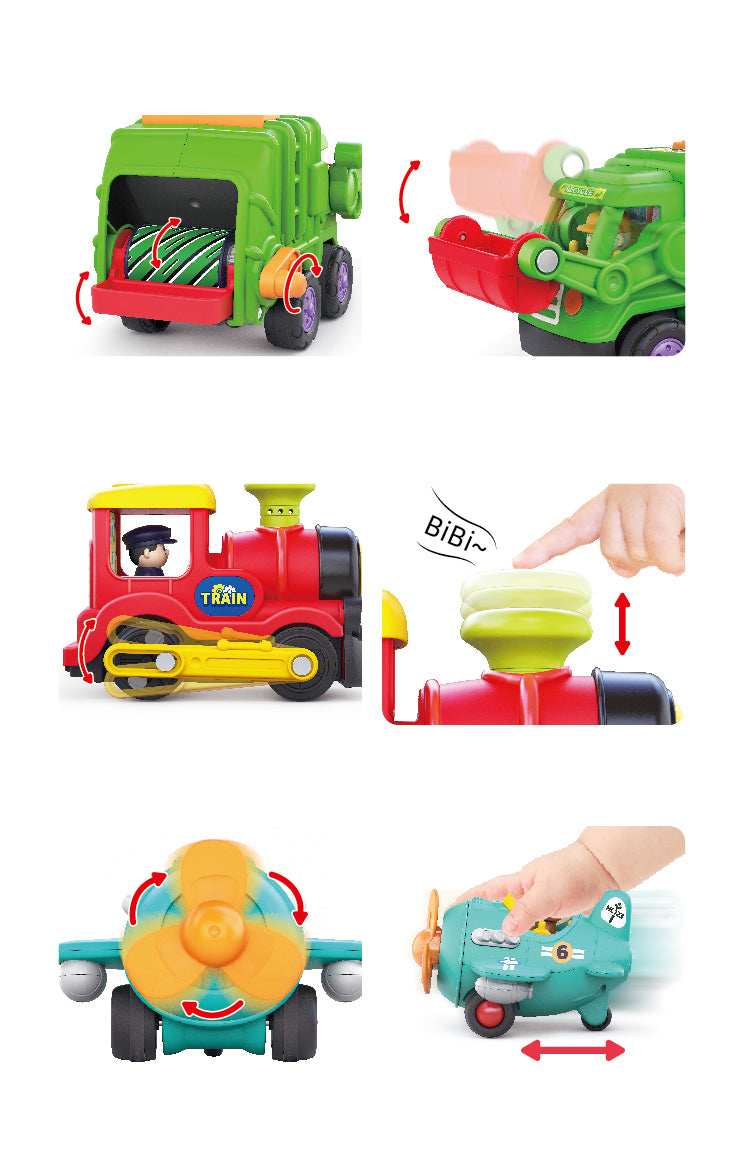 Hola Recycling Truck &Steam Train & Plane gift toy for kids in Kuwait