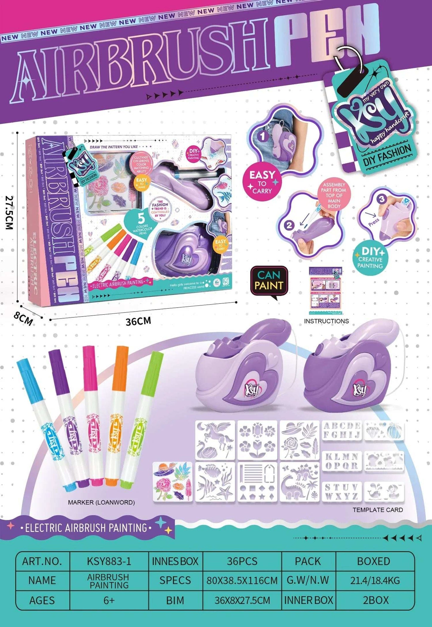 Dip Air Brush Pen Set For Kids product details in Kuwait
