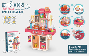 Kids Kitchen Play Set with Real Water Spray & Steam, 42PCS product details in Kuwait