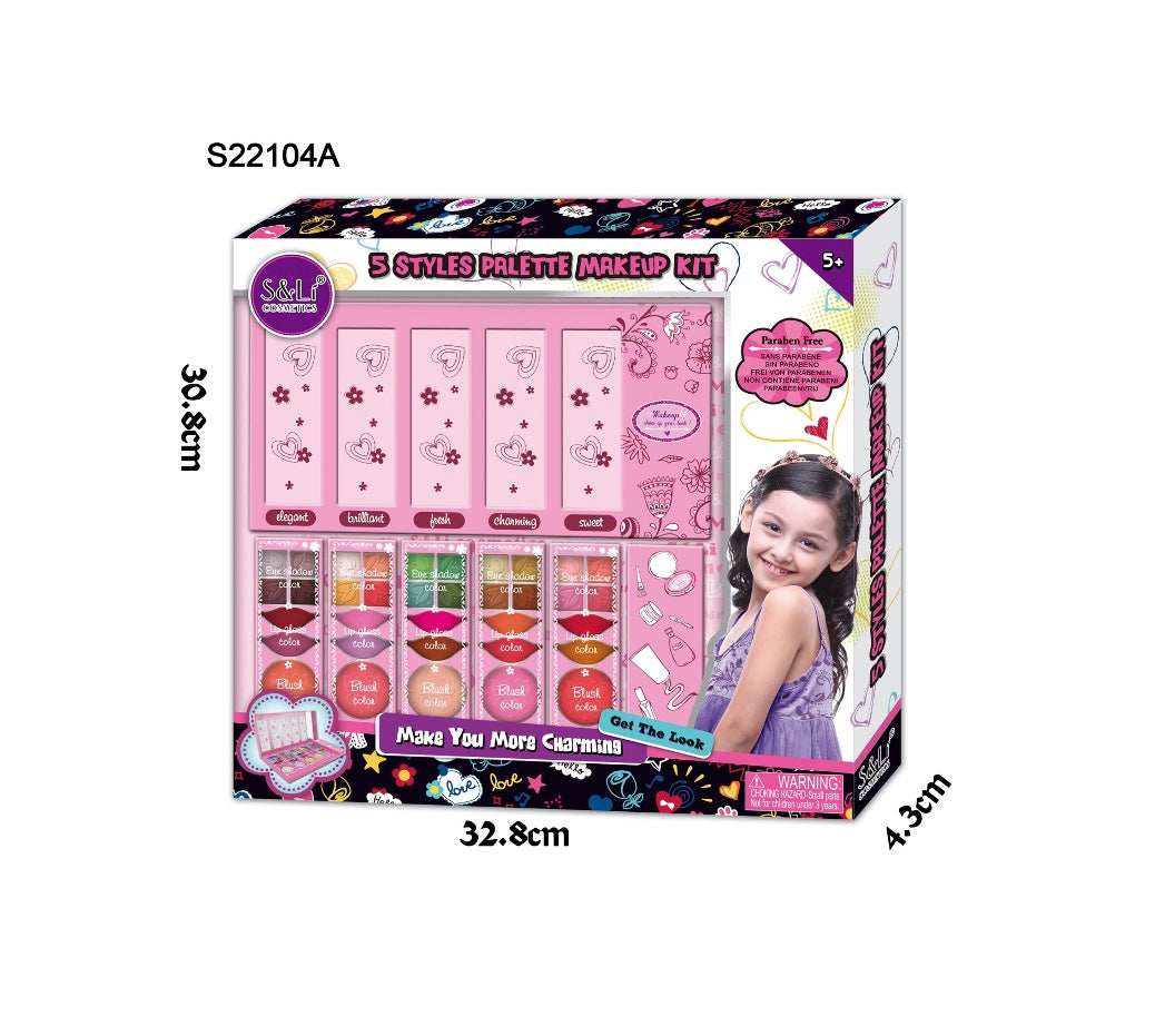 Sparkle And Gliter 5 Styles Palette Makeup Kit for kids in Kuwait