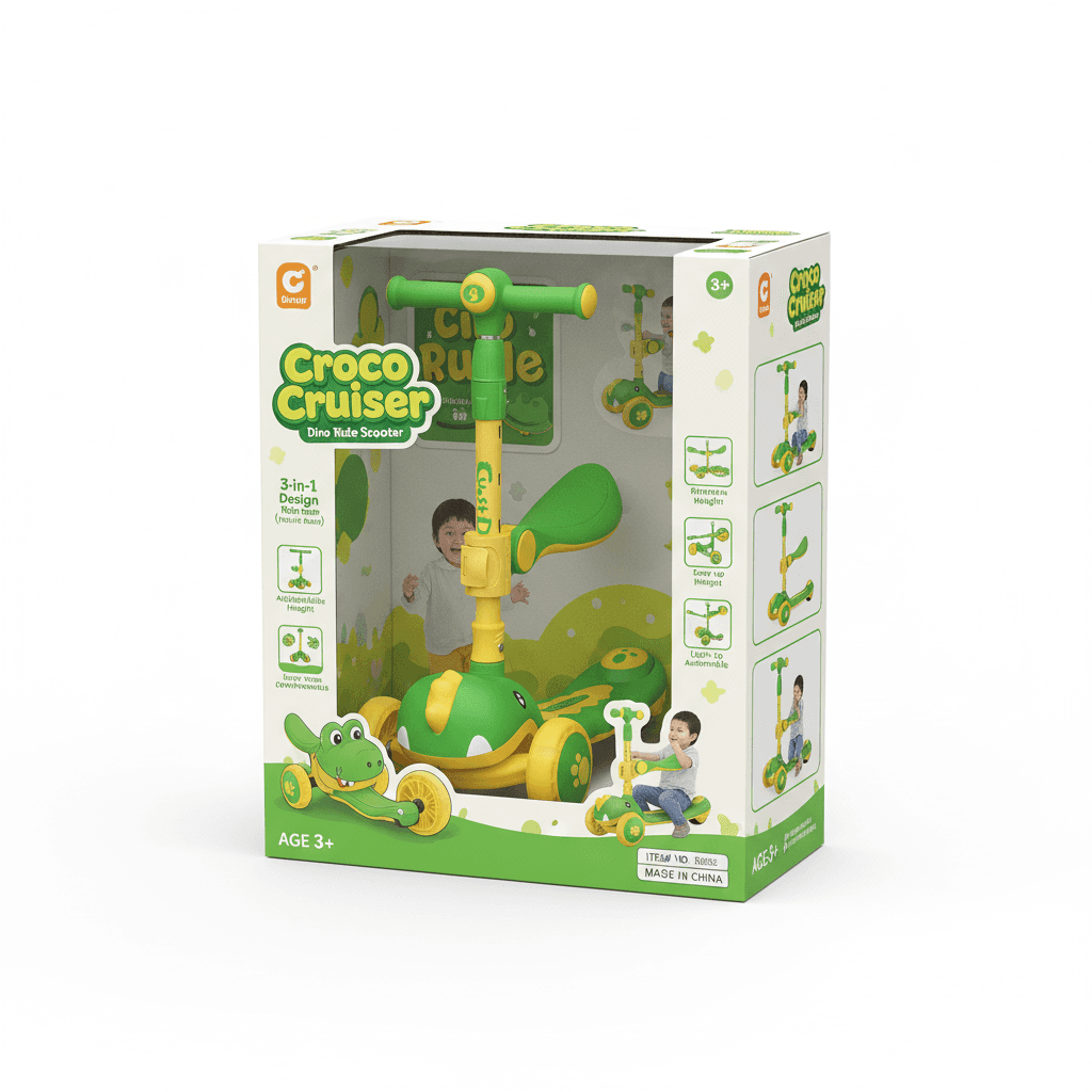 Kids Scooter for Boys & Girls – Green 3 Wheel Adjustable Scooter playtime toy in Kuwait