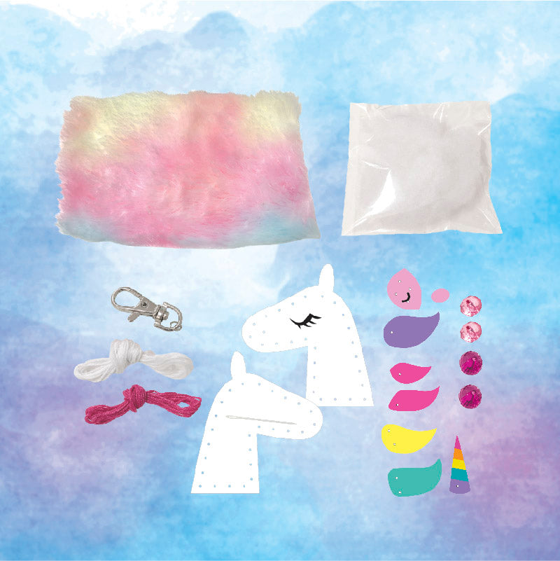 Sew Star Hobby Set Diy Bag Charm With Furry Pompom Unicorn