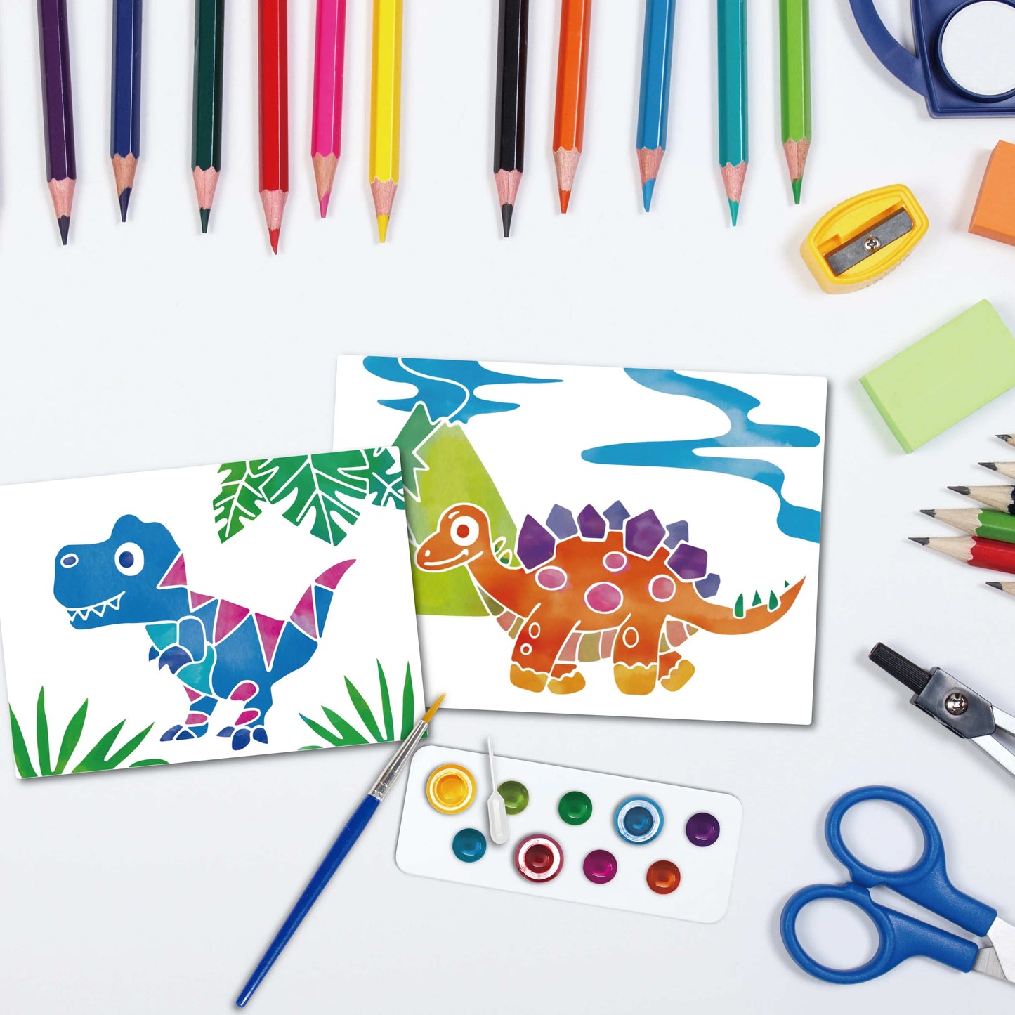 Watercolor painting art-Dinosaur toy for boys and girls in Kuwait