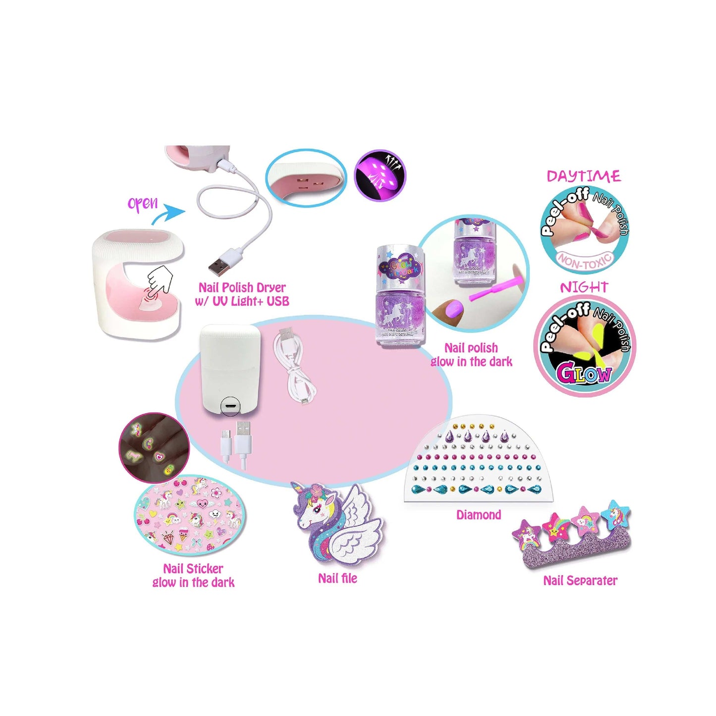 Tokidas Fabulous Nail Manicure Glow in the Dark product details for kids in Kuwait