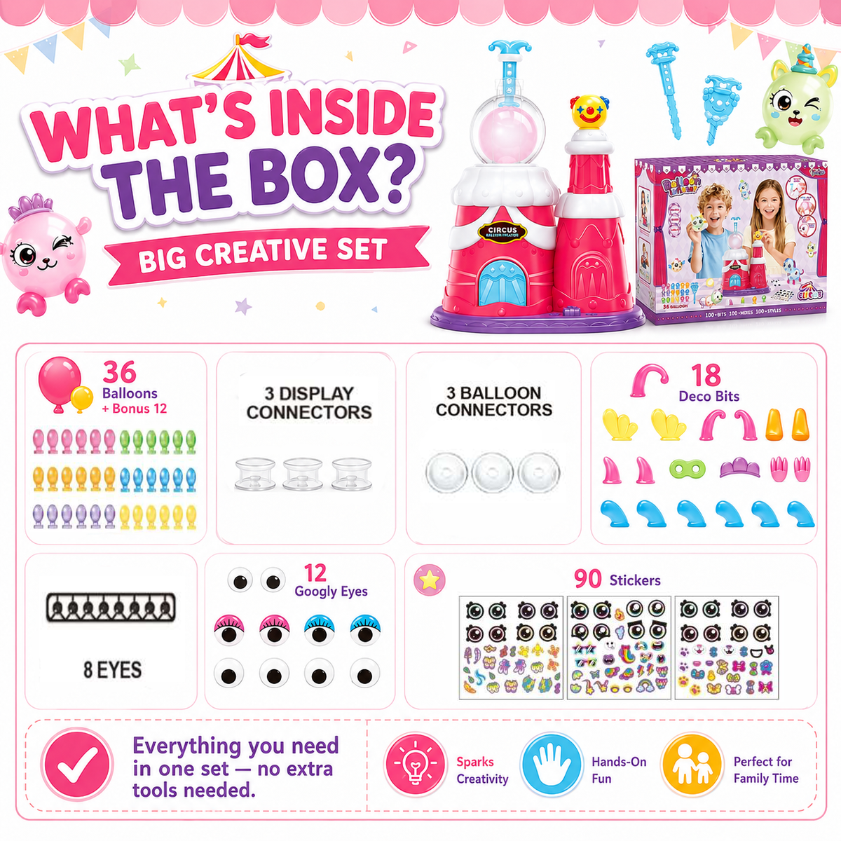 Clown Balloon Funny Inflator DIY Balloon Craft Kit for Kids