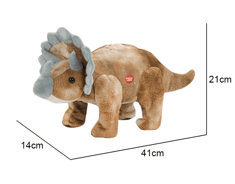 Fur Star Roaring or Singing Adorable Plush Animal RC Dinosaur - Brown online toy store product in Kuwait