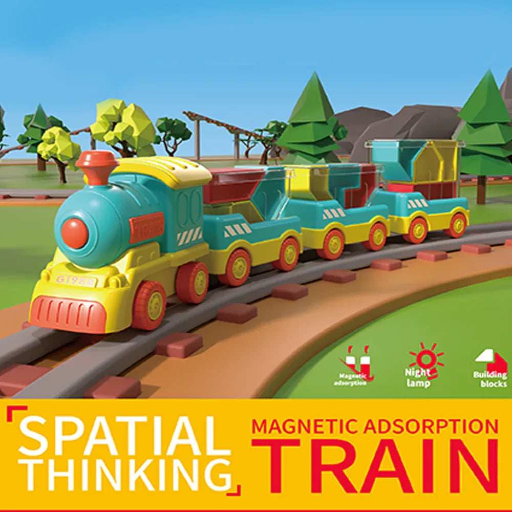 Spatial Thinking Magnetic Adsorption Train Set gift toy for kids in Kuwait