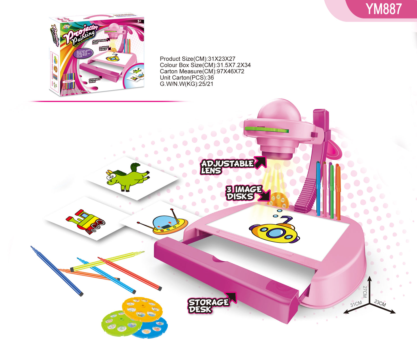 Projector Painting With Light - Pink