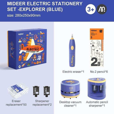 Mideer Electric Stationary Set Explorer - Blue product details for kids in Kuwait