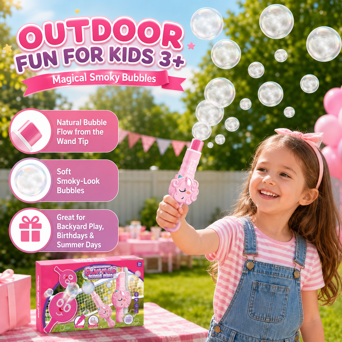 Unicorn Smoke Bubble Machine with Lights & Sound – Bubble Toy for Kids